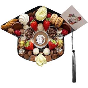 WENPACK Recipiente de papel de cartn rellenable de 15 pulgadas con forma de tapa de graduacin 2025 para pastoreo de graduacin (tapa GRAD)