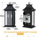 Large Outdoor Wall Lights Outside Lights, Exterior Lighting Fixtures Wall Mount, Wall Sconce Light Outdoor Lanterns for Porch, Black 18 inch 2-Light, 1-Pack