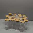 YOUKE OLA 20 Pack Glass Cups with Bamboo Lids and Glass Straw 16oz Beer Can Shaped Drinking Glasses Cups, Glass Tumbler Reusable Cute Cups for Whiskey, Iced Coffee, Tea, Soda, Cocktail, Gift, Clear