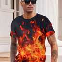 RAISEVERN Unisex Summer T-Shirts Crewneck Cool Short Sleeve Funny Graphic Print Top Casual Tees (L)