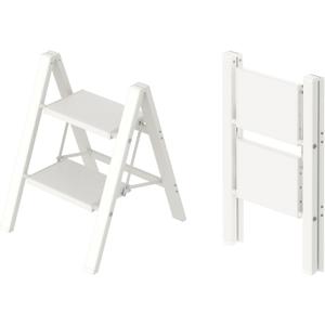 Taranta 2 Step Ladder,Aluminum Lightweight Folding 2 Step Stool with Anti-Slip Wide Pedal, 330lbs Capacity Step Ladder for Household,Kitchen,Office - White
