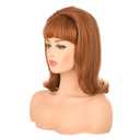 morvally Light Brown Women Retro Beehive Synthetic Hair Wigs for Ginger Cosplay Halloween Use