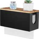 Paper Towel Dispenser Wall Mount, Wooden Bathroom Paper Towel Holder with Lid for Home and Commercial, Countertop C-Fold, Z-Fold, Trifold Paper Hand Towel Dispenser for Bathroom Kitchen Office, Black