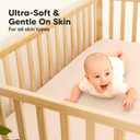 2-Pack Waterproof Baby Crib Sheets for Boys, Girls - 52x28 Viscose Derived from Bamboo Toddler Bed Sheet Neutral, Fitted Crib Mattress Protector Cover for Baby Bedding, Soft & Gentle (Cameo)