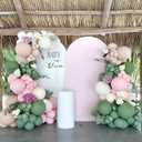 Dusty Pink and Green Balloon Garland Arch Kit, 151Pcs Pink Misty Sage Green Pastel Balloon Neutral Balloons for Boho Baby in Bloom Baby Shower Birthday Wedding Gender Reveal Party Decorations