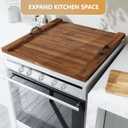 Noodle Board Stove Cover 29.5x22" with Handle Wooden Stove Top Cover Board for Electric Gas Stove Burner, Glass Range Stovetop Cover