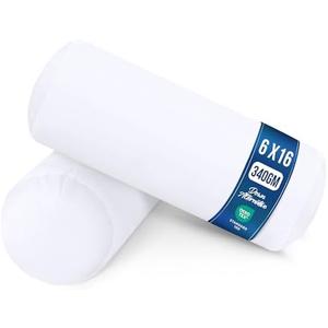 Utopia Bedding Bolster Pillows Insert (Pack of 2, White) - 6 x 16 Inches Bed And Couch Pillows - Indoor Decorative Pillows