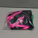 Color Block Swimsuit, Plunge V Neck High Cut, Pool Party Vacation, Sexy Backless One Piece Bathing Suit Cheeky Size Large, Black Neon Pink 