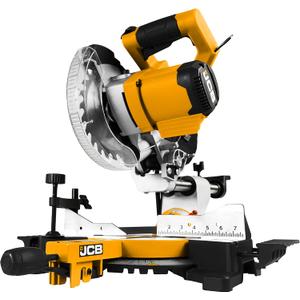 JCB Tools - 20V Cordless Brushless Miter Chop Saw Power Tool - Laser Light - For Straight Crosscuts, Bevel, Angled Cuts, Floor Boards and Laminate, Wood And Woodworking