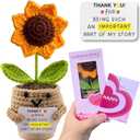 4 x Sunflower Crochet Doll - Thank You Gift Appreciation Gift For Teacher Coworker Leader Paraprofessional Coach Employee Men Women - Thank You For Being Important Part Of My Story Birthday Present