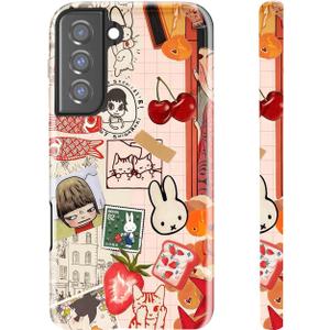 for Samsung Galaxy 26P,Whimsical Collage Dual-Layer Hard Shell+Silicone Cover-Shockproof Protective Phone Case for Women Girls
