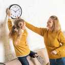Inbagi 12 Pcs Wall Clock Small Silent Non Ticking Modern Clocks Round Easy to Read Battery Operated Decorative Quartz Clock for Home Bedroom Kitchen Bathroom Living Room School Office (Black,10 Inch)