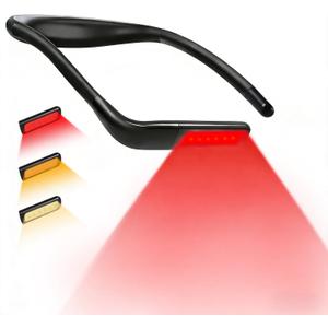 630nm Red Neck Reading Light - Zero Blue Light, Rechargeable Dimmable Portable LED Red Neck Book Lamp for Reading, Crafts, Knitting, Crochet at Night, Ideal Gift for Readers and Craft Lovers (Black)
