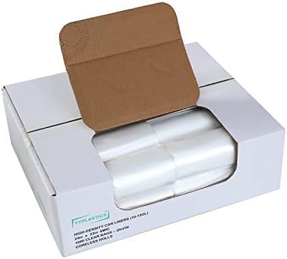TYPLASTICS Trash Can Liners - Wholesale 1000 Count High Density Garbage Bags on Perforated Roll 10-15 Gallon 24" x 33"