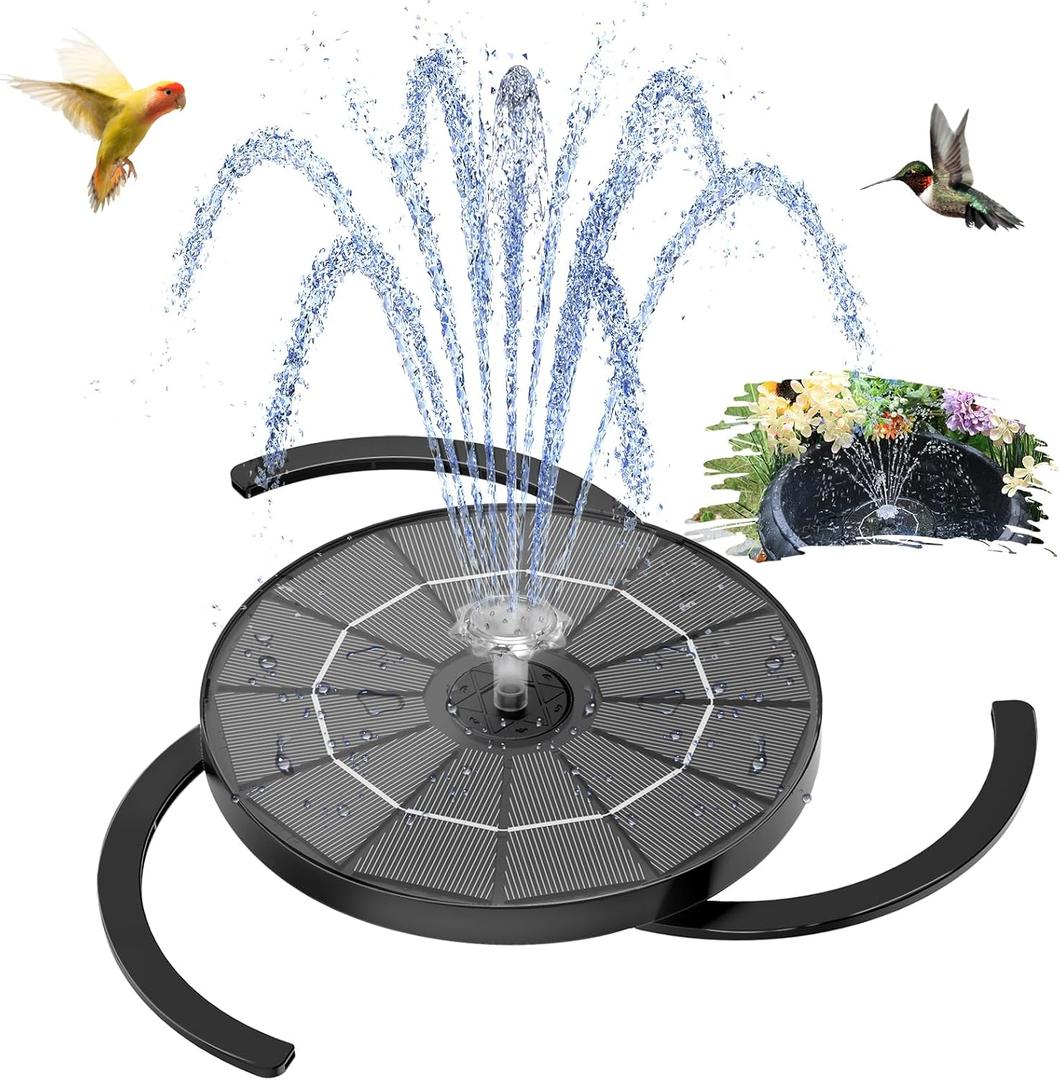 AISITIN 3.5W Solar Water Fountain with Storage & Integrated Bracket, Floating Solar Fountain Pump with Nozzles for Bird Bath, Garden, Pond, Pool, Aquarium and Outdoor (1PC)