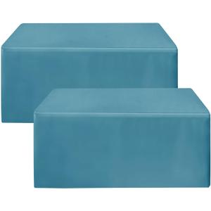 HolidayIdeas 2 Pack Fitted Tableclothes - 48 x 24 Inch - Teal Rectangle Tablecloths for 4 Foot Tables, Polyester Fabric Table Covers for Parties, Baby Shower, Wedding, Trade Show