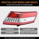 Rear Tail Light Brake Lamp Passenger Right Side Compatible with Toyota Camry 2010-2011 (Submodel: Base, LE, SE, XLE)