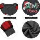 Mimi Claus Christmas Shirt Women Cute Santa Graphic T-Shirt Long Sleeve Raglan Baseball Tee Top (Medium, Grey Red)