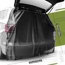 Yahenda SUV Tailgate Mesh Screen for Camping, Car Tailgate Tent Shade, Breathable Bug Screen with Magnetic Design, UV Protection Privacy Cover, Car Camping Accessories(Medium,Half Wrap,Black)