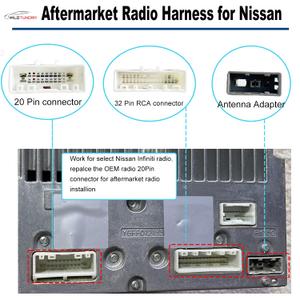 16Pin ISO Aftermarket Radio Harness Adapter for Nissan 2010-2017 with Radio Antenna Adapter, 16Pin Android Car Stereo Wiring Harness with Reverse Cable for Xterra Altima Titan Rogue