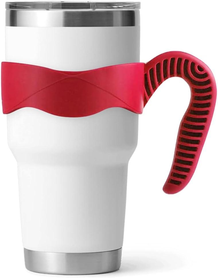 Hyturtle 1Pcs Stylish and Functional Red Tumbler Handle For 30oz YETI Tumbler - Secure Grip, Lightweight, Dishwasher Safe - Ideal for Travel and Outdoor Activities - BPA Free