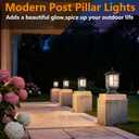 SLAWA Outdoor Post Light Fixture, Modern Outdoor Column Lights IP54 Waterproof Aluminum Pillar Lights Outdoor Lighting for Yard Garden Patio Path, with Clear Glass Shade