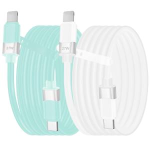 3 x MaxRenard Charger Cable for iPhone (2Pack, 3FT) 27W Fast Charging Cord True Silicone Data Cord for iPhone 14 13 12 11 Pro Max XR XS X 8 7 6 Plus SE iPad and More (White+Green)