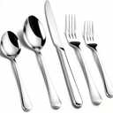KIKCOIN 40 Pack Silverware Set for 8, Food-Grade Stainless Steel Flatware Set, Heavy Duty Mirror Polished Cutlery Utensils Set with Knives Spoons and Forks Set for Home Kitchen Restaurant Wedding