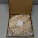 10'' Round Wooden Tray Pedestal Stand, Farmhouse Bathroom Decor Riser for Soap Dispenser, Perfume, Candle, 10'', Light Brown