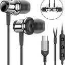 USB C Headphones for Samsung S26 S25 S24 S23 S22 A16 A56 Wired Earbuds USB C Magnetic in-Ear Type C Earphone with Mic Volume Control Stereo Noise Canceling Headphones for iPhone 17 16 15 Pro Max Pixel