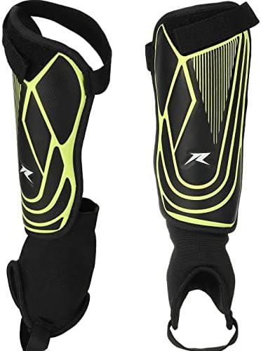 Soccer Football Shin Guards with Ankle Protection, Super Protective Flexible Low-Profile Adult,Youth, Junior Medium