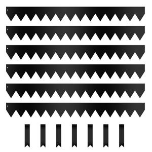 Worth Garden 6-Pack 4.5" H. Galvanized Steel Landscape Edging w/Black Powder Coating - 40" L x 4.5" H Strips - Hammer-in 16-Gauge Metal Edging Border w/ 7 Clips - Edge for Lawn Yard (20Ft Total)