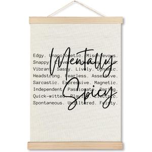 MHJFERGV Funny Mental Health Wall Art Poster, Sarcastic Mentally Spicy Inspirational Feminist Empowering Canvas Wall Decor for Girls Room Home Bedroom Living Room, 12x16 Inches