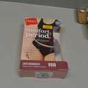 Hanes Women's Comfort, Bikini, Super Leaks Post-partum & Period Underwear, 3-Pack (Large, Black/Concrete Heather/Black)
