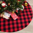 Tree Skirt 36 Inch Black Red Buffalo Plaid Christmas Decor Christmas Tree Skirts Buffalo Check Tree Skirting or Xmas Holiday Tree