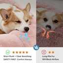 OhGeni 31 inches Calming Donut Orthopedic Dog & Cat Bed for Medium Pets, Warming Comfort Fluffy Short Pile Fur, Durable Waterproof Machine Washable Removable Cover, Cute Round Bed for Puppy, Pink,L (31"L x 31"W x 9"Th)