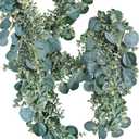 8.3' Long Faux Eucalyptus Greenery Garland - Silver Dollar Eucalyptus for Wedding Arch, Swag, Backdrop, Doorways, Mantel, Table Runner - Indoor/Outdoor