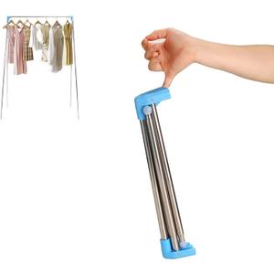 Ligtchser Portable Travel Garment Rack,Folding Clothes Rack for Dance,Travel,Camping, Drying,RV, Indoor,Outdoor. A Collapsible Mini Clothing Rack. (Blue)