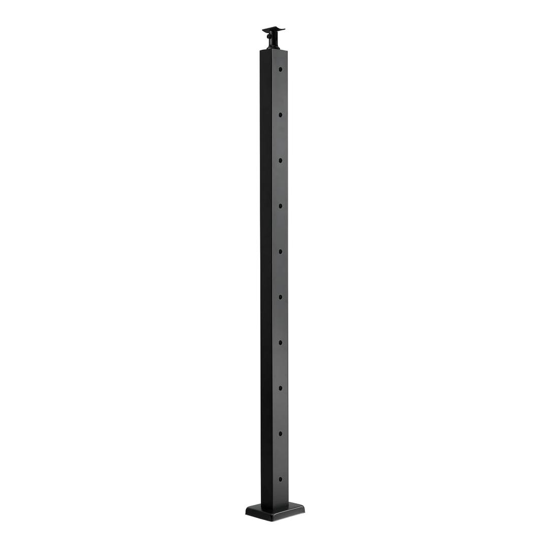 VEVOR 3 Pack Cable Railing Post, 36"x2"x2" Level Drilled Deck Railing Post, SUS304 Stainless Steel Black Cable Railing System Kit for Indoor Outdoor Deck Balcony,4JZLGZXHS914MY65M001V0 (36"x2x2)