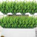 AmyHomie 20 Bundles Green Artificial Plants for Outdoor Spring Summer Decor UV Resistant Faux Wheat Grass Greenery Shrubs Eucalyptus Fake Plastic Plants Garden Porch Window Box Decorating