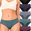 BAMBOO COOL Womens Underwear Breathable Moisture-Wicking Briefs Hipster Ladies Panties, 5-Pack (X-Large)