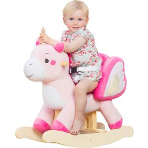 labebe - Baby Rocking Horse, Ride Unicorn, Kid Ride On Toy for 6 Month-3 Year Old, Infant (Boy Girl) Plush Animal Rocker, Toddler/Child Stuffed Ride Toy (Pink)