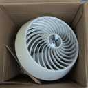 Vornado 460 Small Desk Fan with 3 Speed Settings, Adjustable Tilt Chrome Glide Bar, for Bedroom, Office, Home, Air Circulation up to 70 Feet, Quiet Table Fan, White