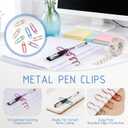 2 x 16Pcs Pen Clip Holder Metal with Hearts for Notebook Journal Planner, Teacher Appreciation Mothers Day Gifts for Teacher Mom Women Accessories School Supplies Office