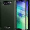 SURITCH for Samsung Galaxy S10 Plus Case, [Built-in Screen Protector] 360 Full Protection Military Grade Shockproof Rugged Bumper Thick Protective Phone Cover for Samsung S10 Plus 6.4 Inch - Green