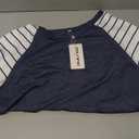 DOLNINE Women's Plus Size Tops Striped Raglan Tee Shirts Casual Tunics Blouses,14W