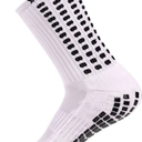 LUX Anti Slip Soccer Knee Socks,Non Slip Football/Basketball/Hockey Sports Grip Socks White