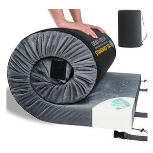 HomeMate CertiPUR-US Memory Foam Camping Mattress Pad Portable Roll Up Mattress for Adults Sleeping Mat Cot Mattress Pad, Grey, Single / 75*30*3