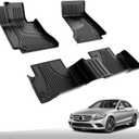 Floor Mats for Mercedes-Benz C300 2015-2021: AOMSAZTO All Weather Floor Mats for Mercedes Benz C Class Sedan Only 1st and 2nd Row