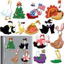 Xuhal 15 Sets Goose Costume Magnet Funny Festival Goose Fridge Magnets for Refrigerators Toolboxes Lockers Home Decoration